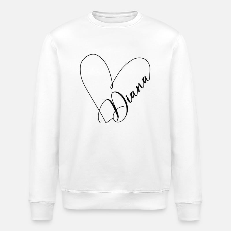 Diana Nom Ligne de Coeur - Sweat bio ROLLER Stanley/Stella Unisexe - blanc
