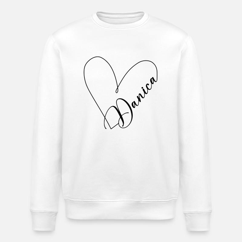 Danica Name Herzlinie - Stanley/Stella Unisex Bio-Sweatshirt ROLLER - Weiß