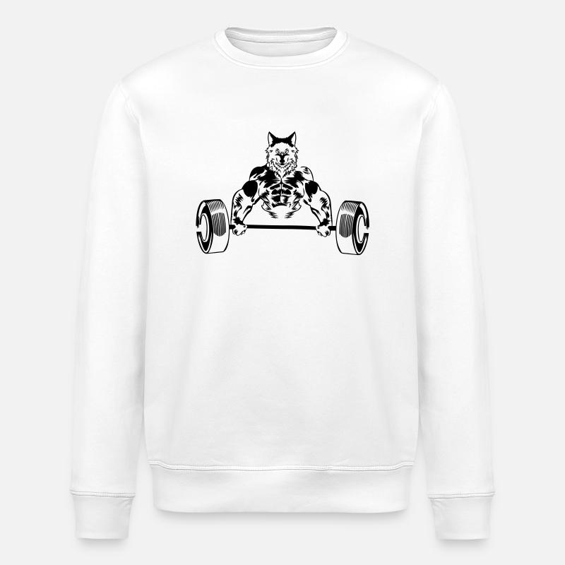 wolf bodybuider - Stanley/Stella Unisex Bio-Sweatshirt ROLLER - Weiß