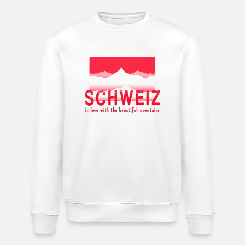 Switzerland Mountains - Stanley/Stella ROLLER Unisex Organic Sweatshirt - white