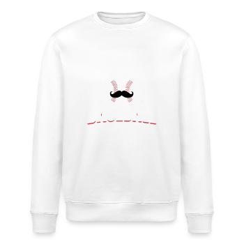 Ich wünschte, ich wäre beim Baseball, Mustache - Stanley/Stella Unisex Bio-Sweatshirt ROLLER - Weiß - Vorne - Nik (191cm)