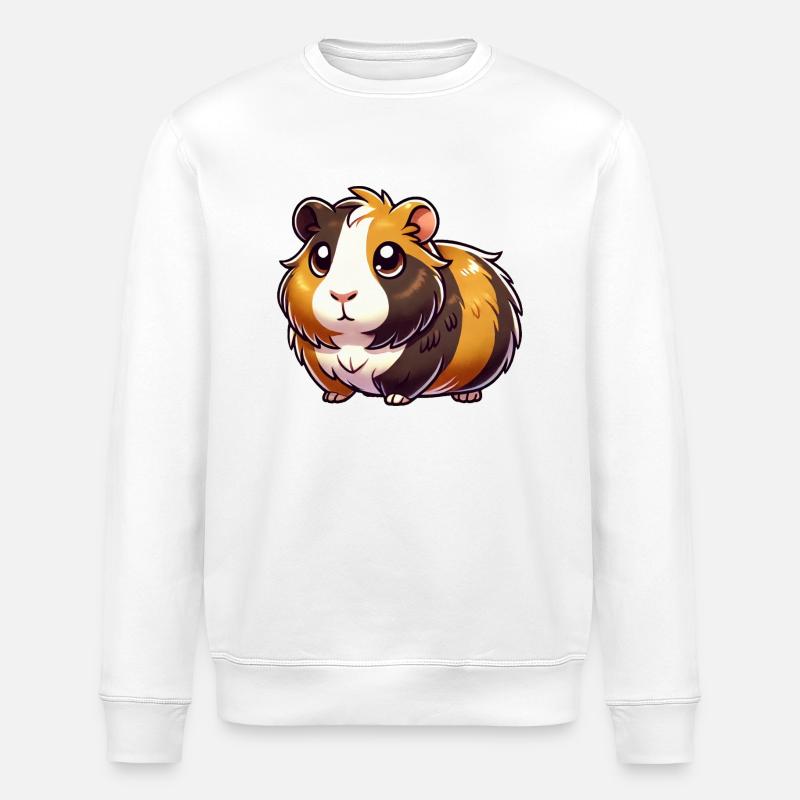 Comic Guinea Pig - Stanley/Stella ROLLER Unisex Organic Sweatshirt - white