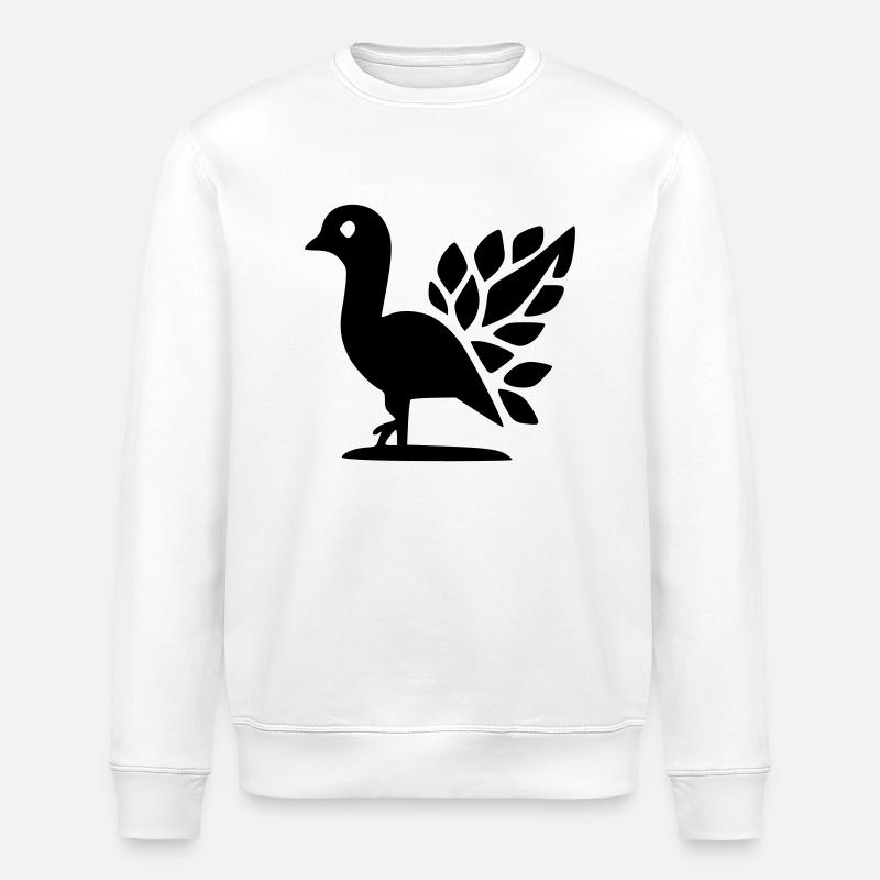 Peacock - Stanley/Stella ROLLER Unisex Organic Sweatshirt - white