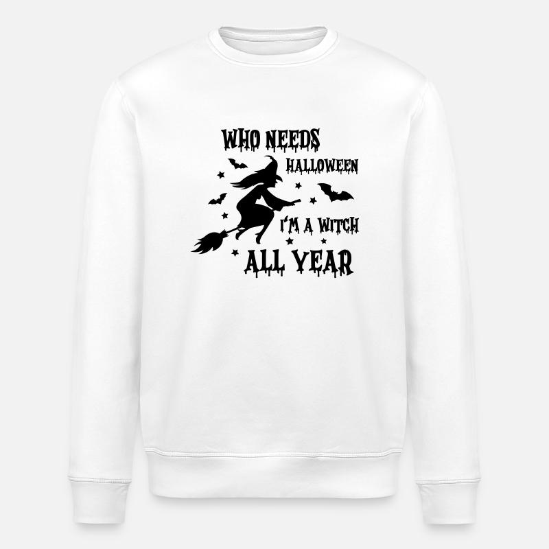 sorcière toute l’année - Sweat bio ROLLER Stanley/Stella Unisexe - blanc