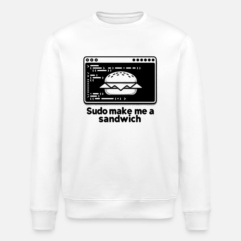 Sudo Make Me a Sandwich - Stanley/Stella ROLLER Unisex Organic Sweatshirt - white