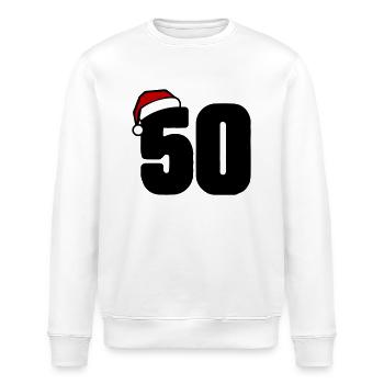50 Numéro de Noël - Sweat bio ROLLER Stanley/Stella Unisexe - blanc - Devant - Nik (191cm)
