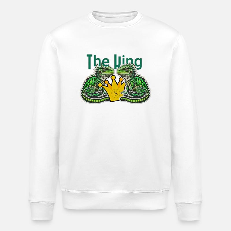 Der König Gecko - Stanley/Stella Unisex Bio-Sweatshirt ROLLER - Weiß