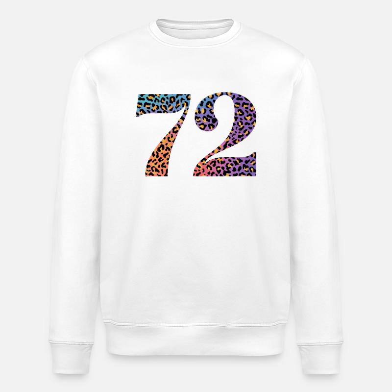 72nd Birthday Leopard - Stanley/Stella ROLLER Unisex Organic Sweatshirt - white
