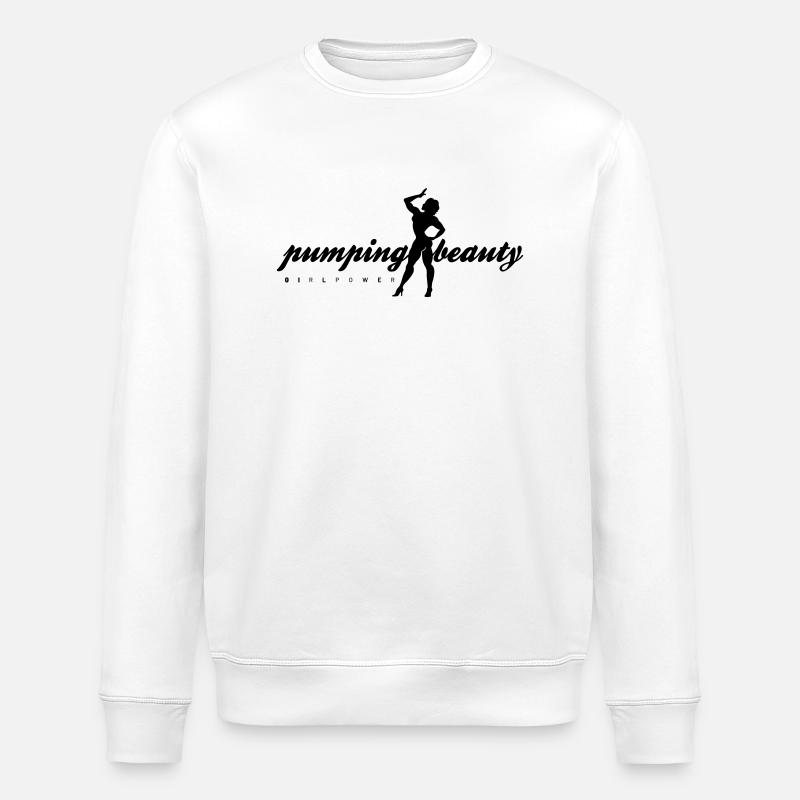 Pompage Lettrage de beauté - Sweat bio ROLLER Stanley/Stella Unisexe - blanc