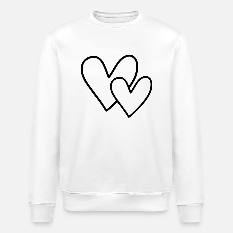 2 Hearts - Stanley/Stella ROLLER Unisex Organic Sweatshirt - white