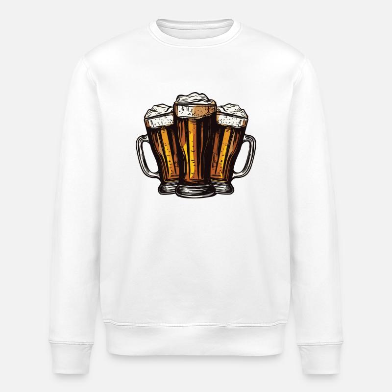 Bier Saufen Drinking - Stanley/Stella Unisex Bio-Sweatshirt ROLLER - Weiß