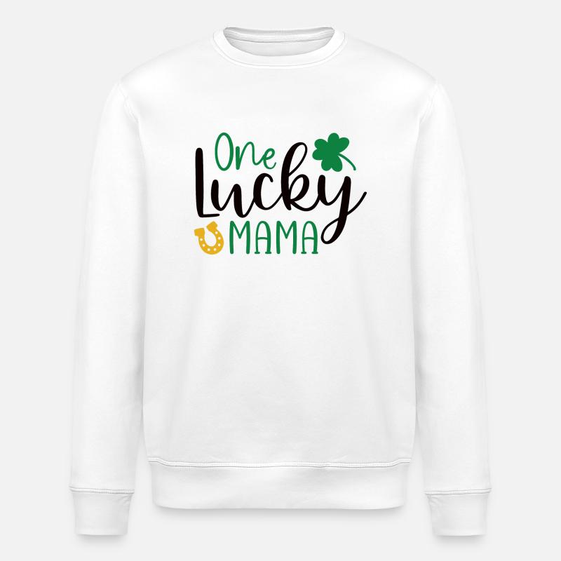 Design One lucky mama - Sweat bio ROLLER Stanley/Stella Unisexe - blanc