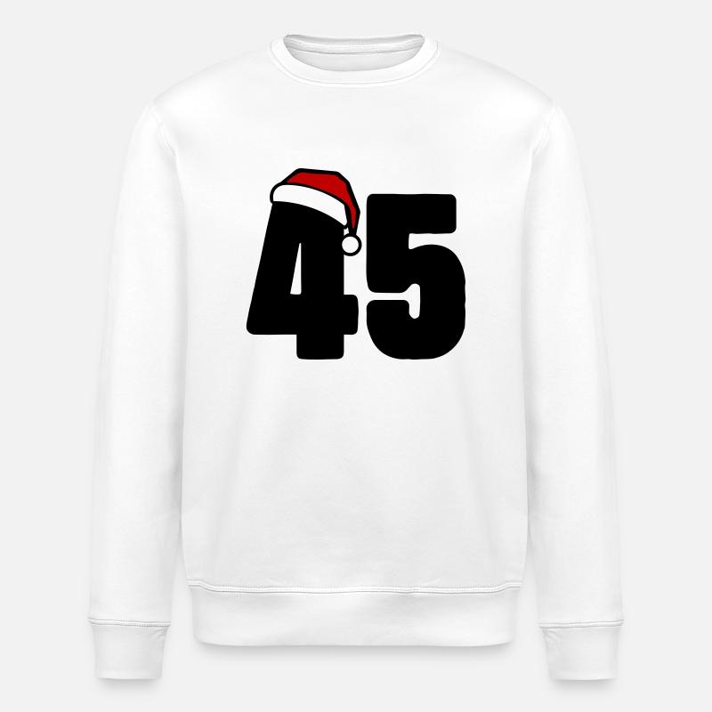 45 Numéro Noël - Sweat bio ROLLER Stanley/Stella Unisexe - blanc