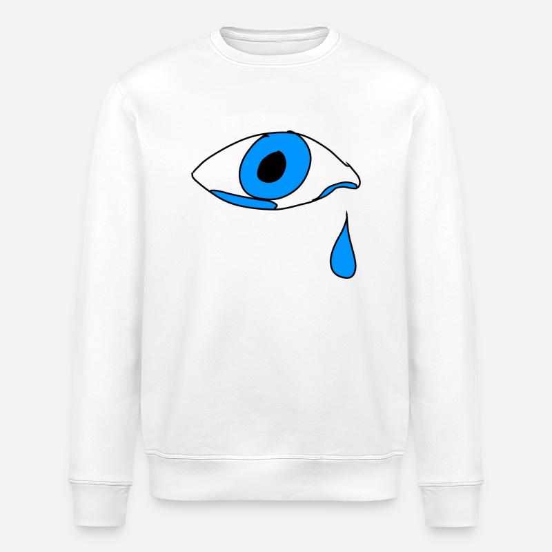 Eye Tear Cry - Stanley/Stella ROLLER Unisex Organic Sweatshirt - white