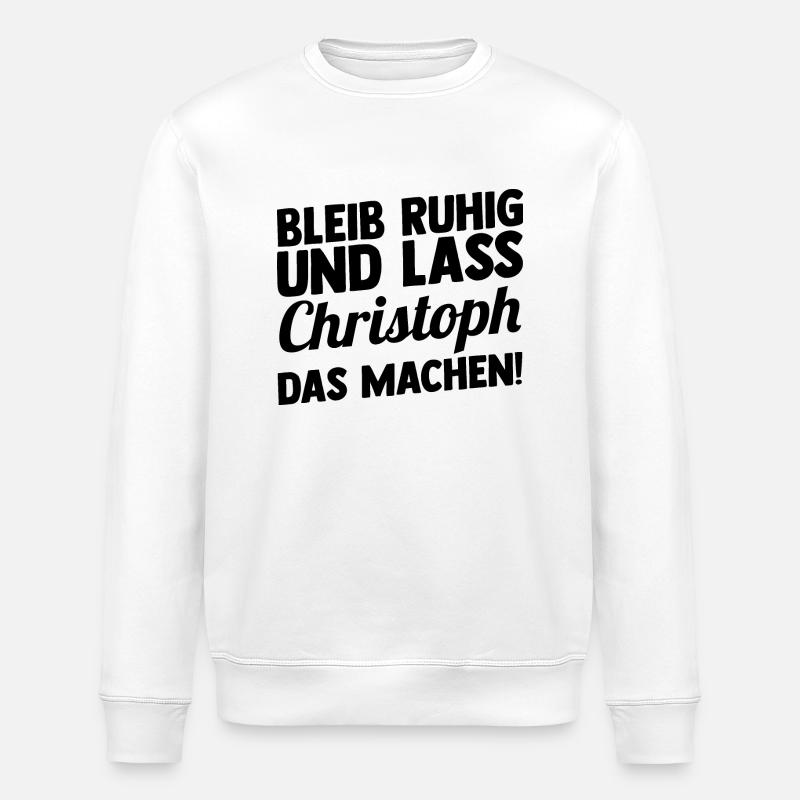 First name Chris Christoph - Stanley/Stella ROLLER Unisex Organic Sweatshirt - white