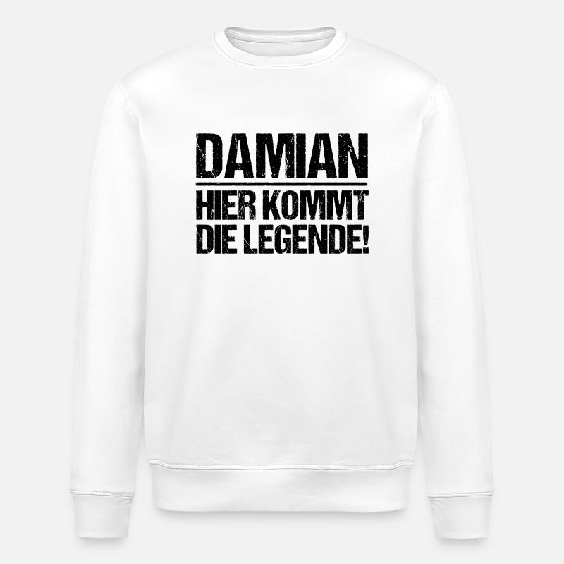 First name Damian - Stanley/Stella ROLLER Unisex Organic Sweatshirt - white