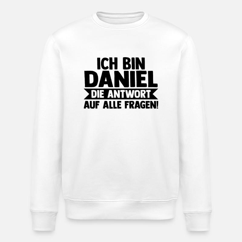 Prénom Daniel - Sweat bio ROLLER Stanley/Stella Unisexe - blanc