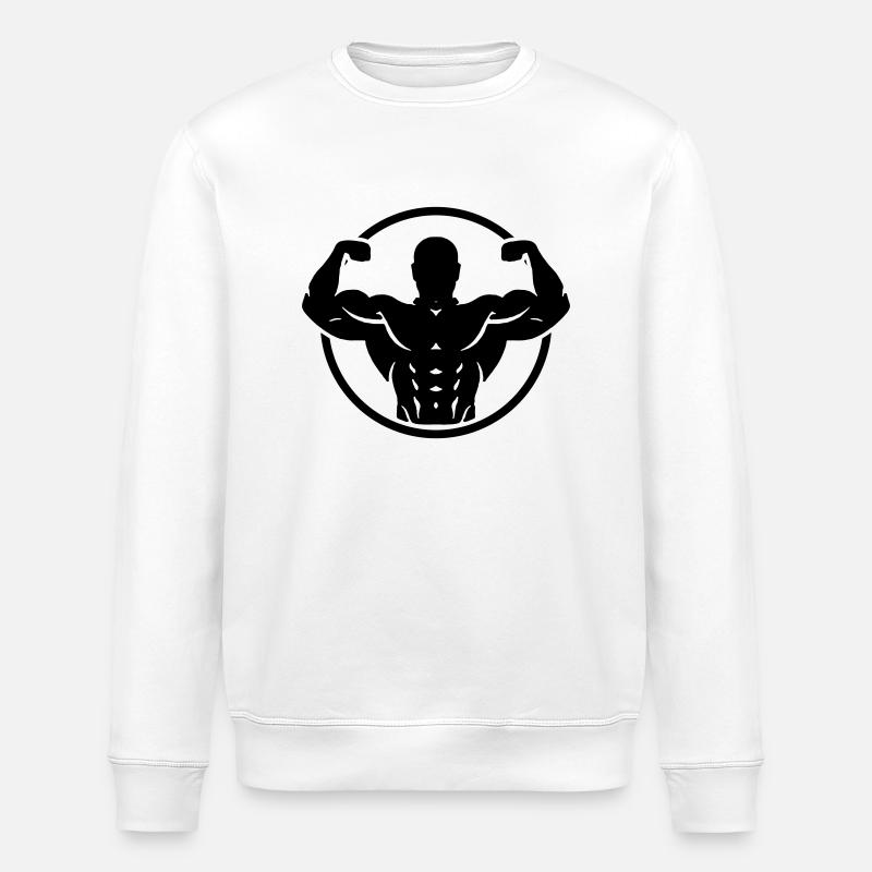 Bodybuilding Logo - Stanley/Stella Unisex Bio-Sweatshirt ROLLER - Weiß