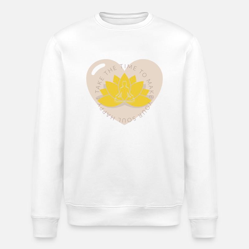 Yoga Fleur de Lotus - Sweat bio ROLLER Stanley/Stella Unisexe - blanc