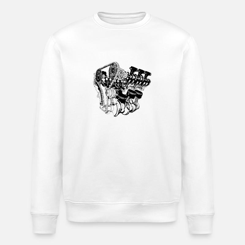 La course automobile cadeau ingénieur - Sweat bio ROLLER Stanley/Stella Unisexe - blanc