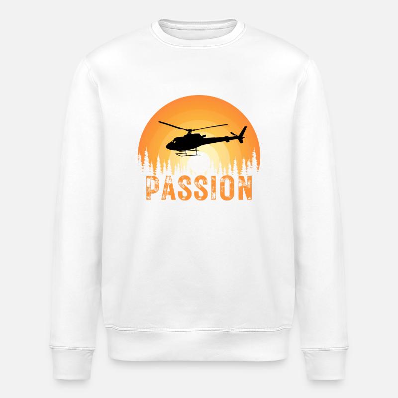 Helicopter Pilot - Stanley/Stella ROLLER Unisex Organic Sweatshirt - white