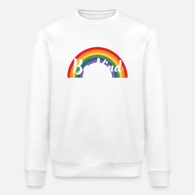 Be Kind Rainbow - Stanley/Stella Unisex Bio-Sweatshirt ROLLER - Weiß