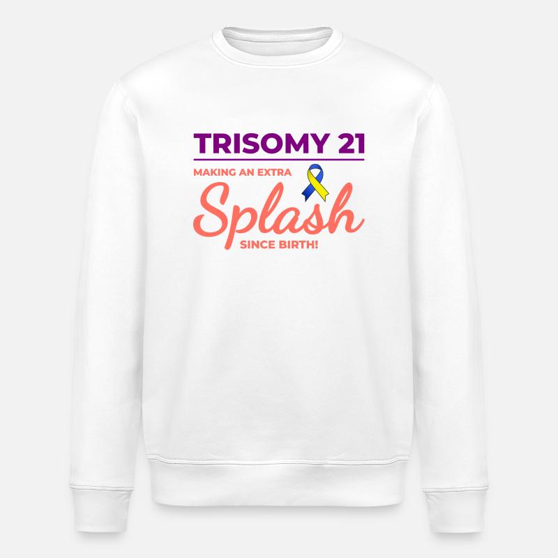 Down-Syndrom-Bewusstsein Trisomie 21 Splash - Stanley/Stella Unisex Bio-Sweatshirt ROLLER - Weiß