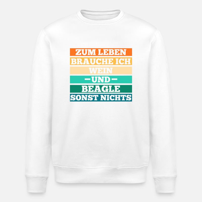 Hund Wein Beagle - Stanley/Stella Unisex Bio-Sweatshirt ROLLER - Weiß