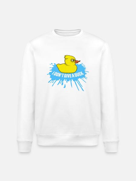 Funny I Don't Give A Duck Rubber Ducks Sarcasm - Stanley/Stella ROLLER Unisex Organic Sweatshirt - white