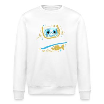 Schnorchel-Abenteuer Taucherbrille Flossen Meer - Stanley/Stella Unisex Bio-Sweatshirt ROLLER - Weiß - Vorne - Nik (191cm)