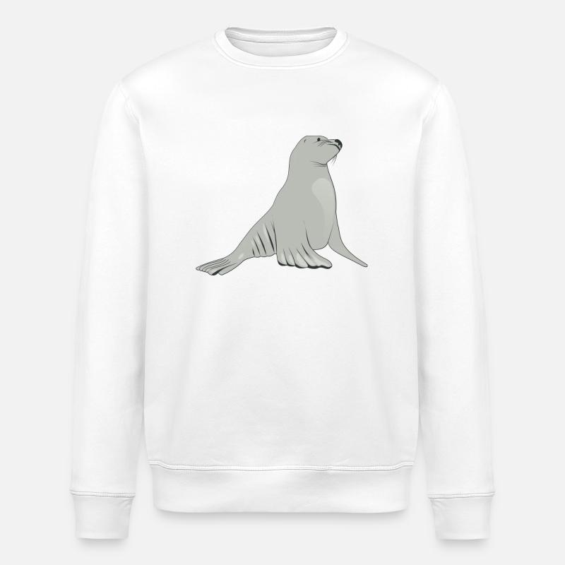 Seelöwe - Stanley/Stella Unisex Bio-Sweatshirt ROLLER - Weiß