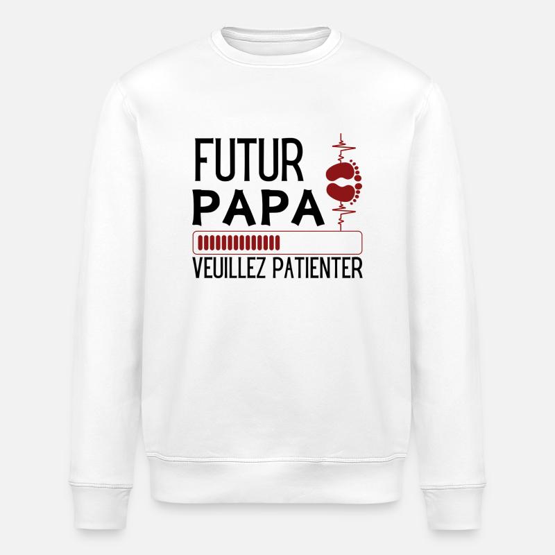 FUTUR PAPA - Sweat bio ROLLER Stanley/Stella Unisexe - blanc