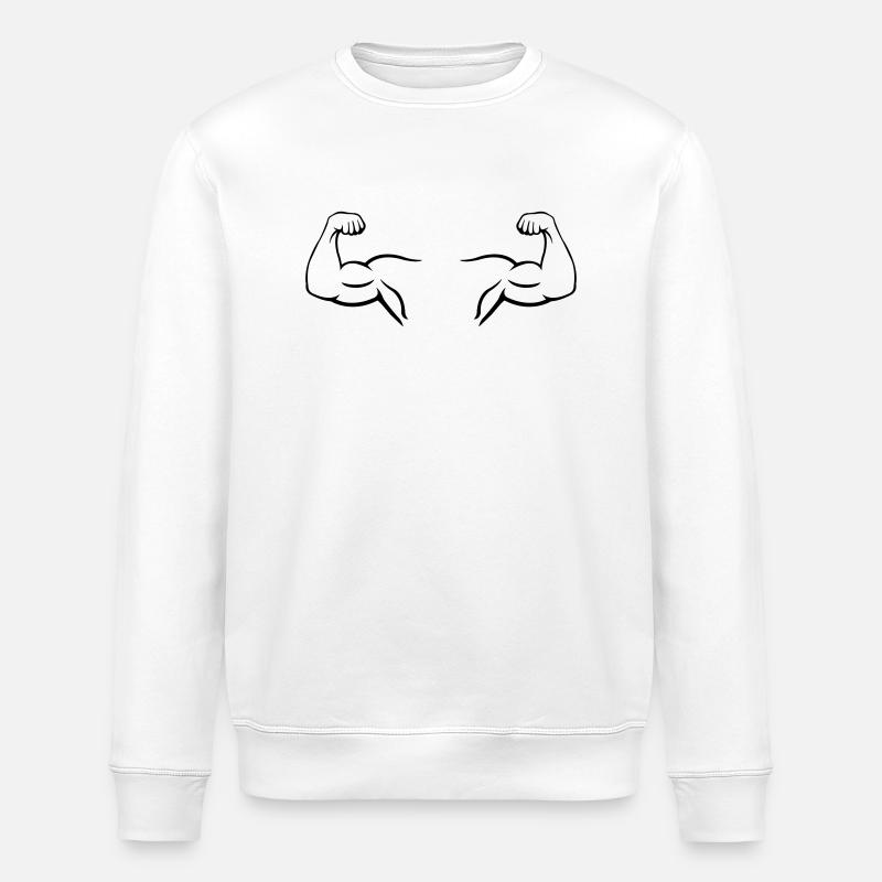 Biceps 2 - Stanley/Stella ROLLER Unisex Organic Sweatshirt - white