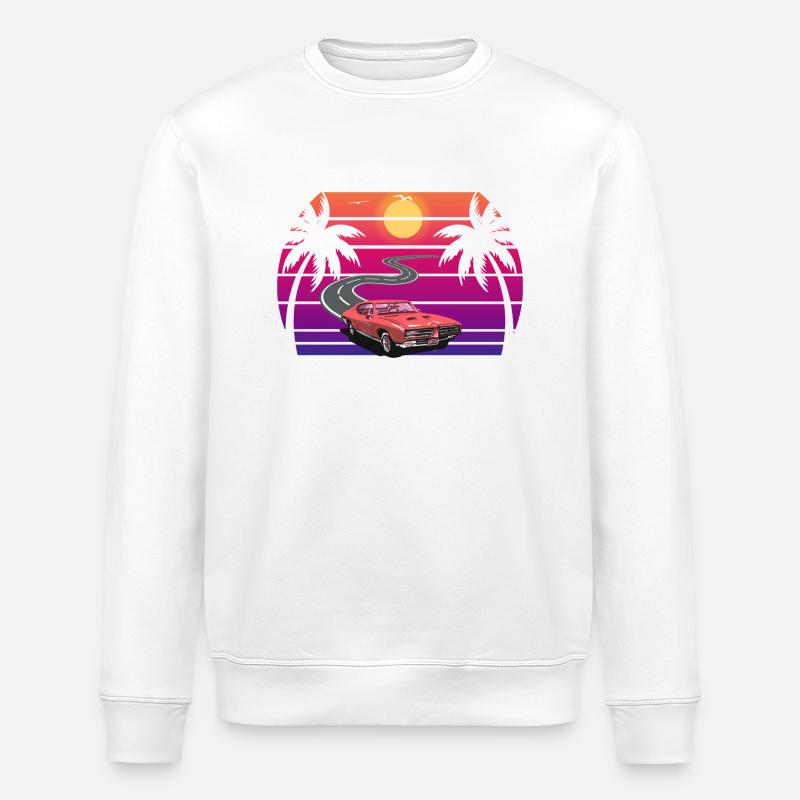 retro sunset - Stanley/Stella Unisex Bio-Sweatshirt ROLLER - Weiß