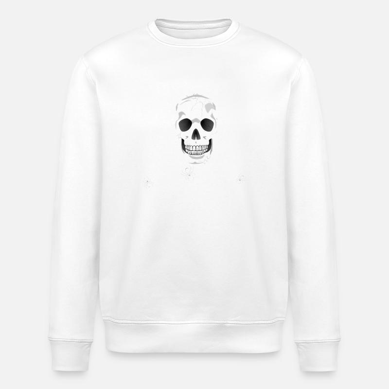 Crâne d’halloween effrayant - Sweat bio ROLLER Stanley/Stella Unisexe - blanc