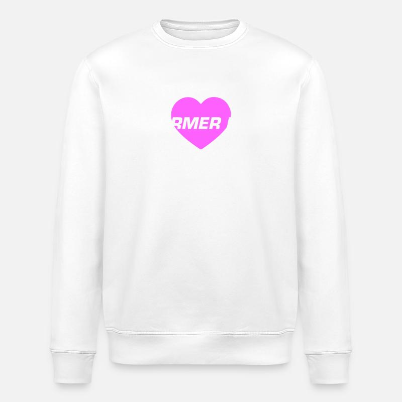 Fermier garçon coeur amour - Sweat bio ROLLER Stanley/Stella Unisexe - blanc