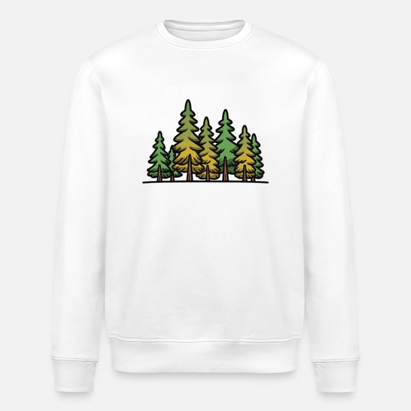 Forest Trees - Stanley/Stella ROLLER Unisex Organic Sweatshirt - white