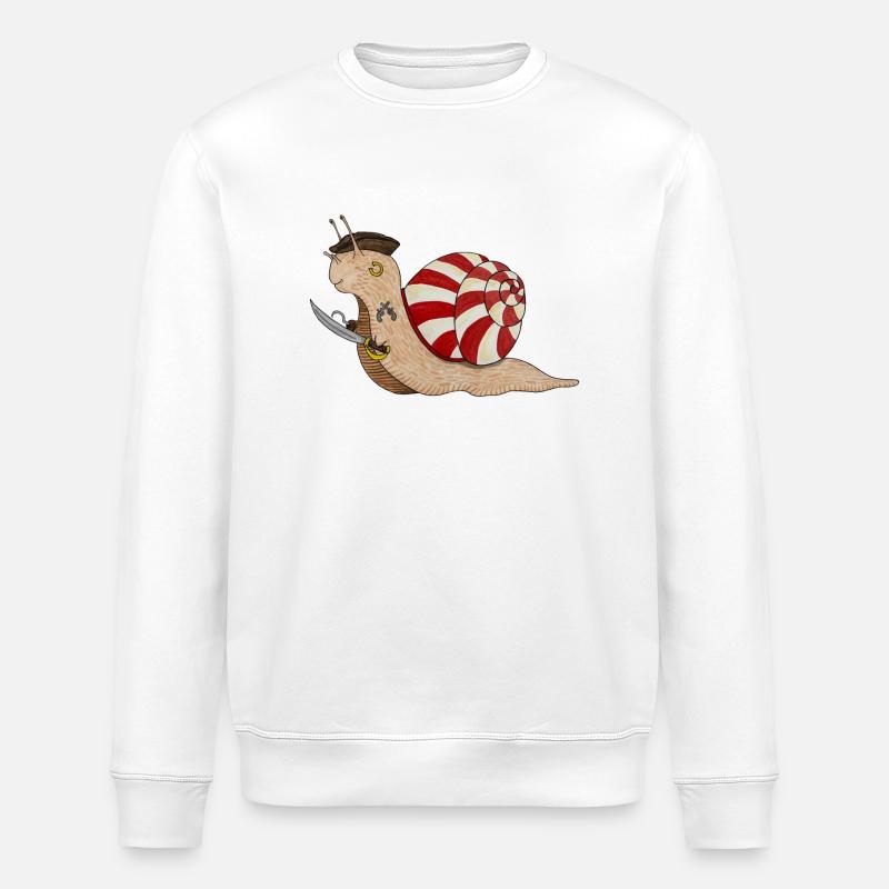 Escargot pirate, Escargot pirate, Boucanier - Sweat bio ROLLER Stanley/Stella Unisexe - blanc