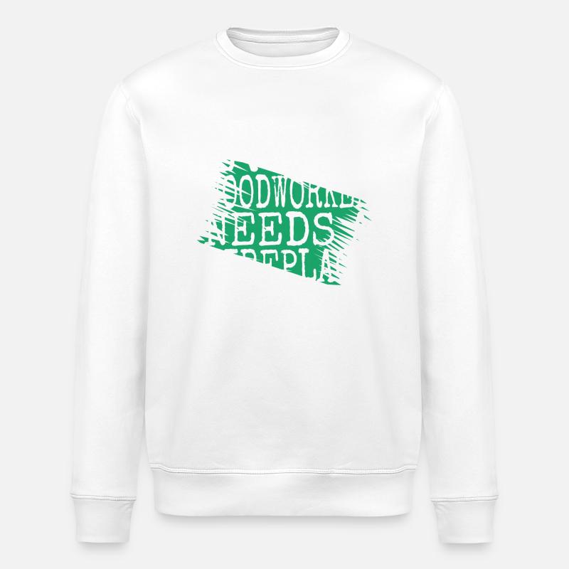 cool logging lumberjackwoodworking awesome - Stanley/Stella ROLLER Unisex Organic Sweatshirt - white