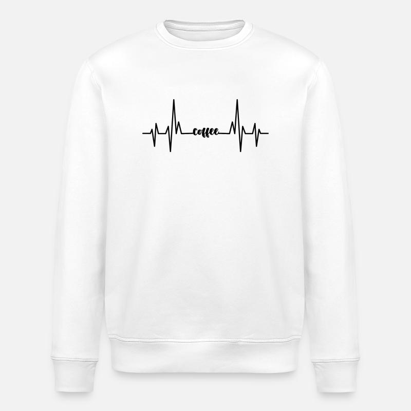 Battement de cœur café - Sweat bio ROLLER Stanley/Stella Unisexe - blanc
