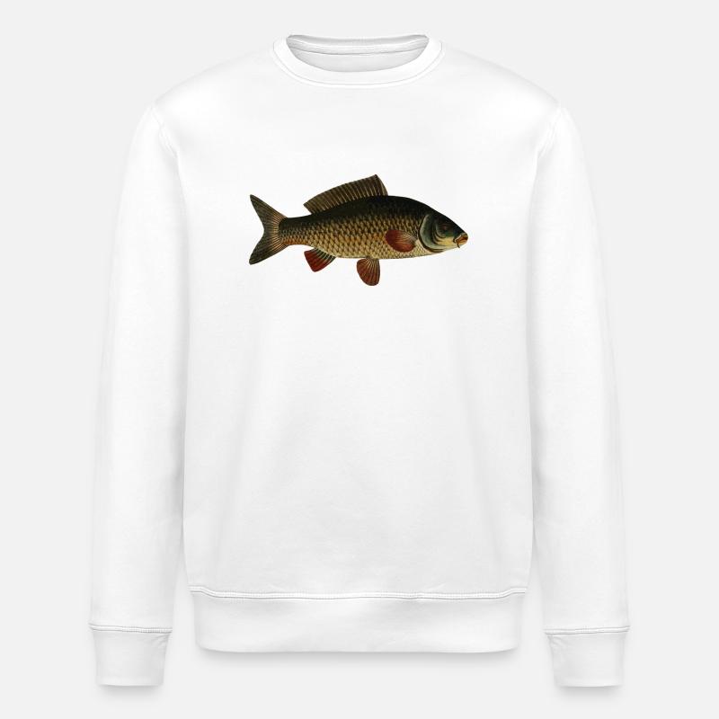 Fisch Karpfen - Stanley/Stella Unisex Bio-Sweatshirt ROLLER - Weiß