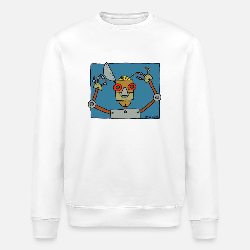 der Roboter - Stanley/Stella Unisex Bio-Sweatshirt ROLLER - Weiß