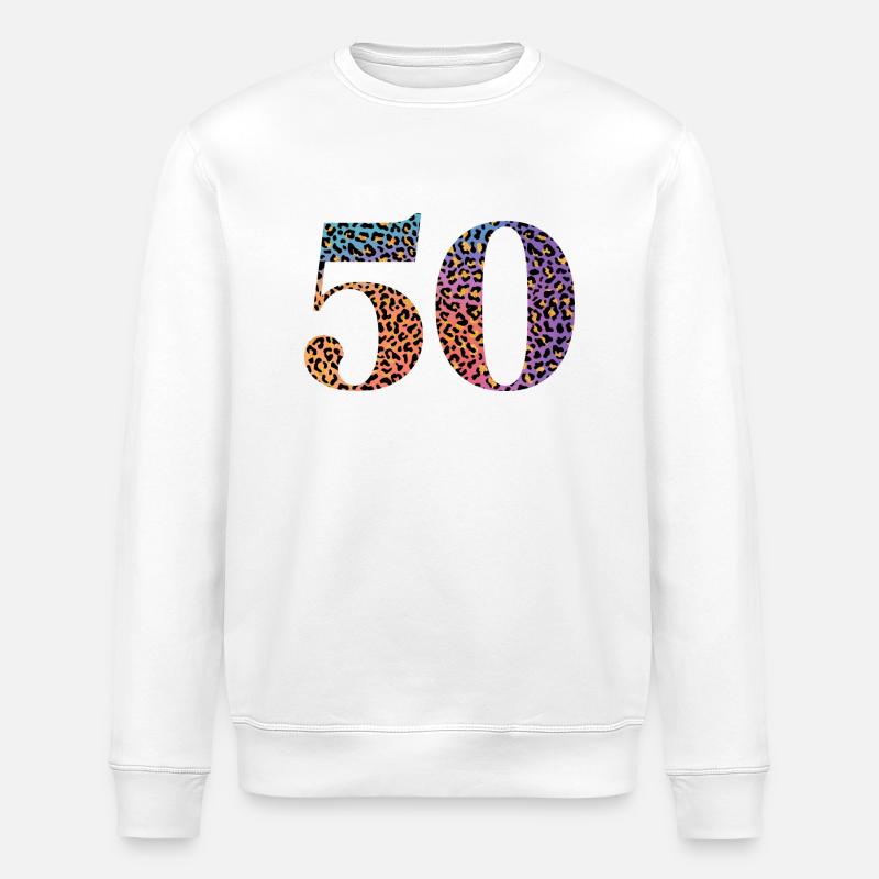 50e anniversaire léopard - Sweat bio ROLLER Stanley/Stella Unisexe - blanc