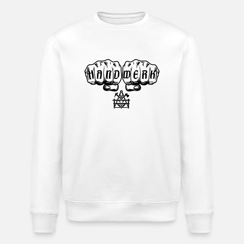 Handwerk Betonbauer - Stanley/Stella Unisex Bio-Sweatshirt ROLLER - Weiß