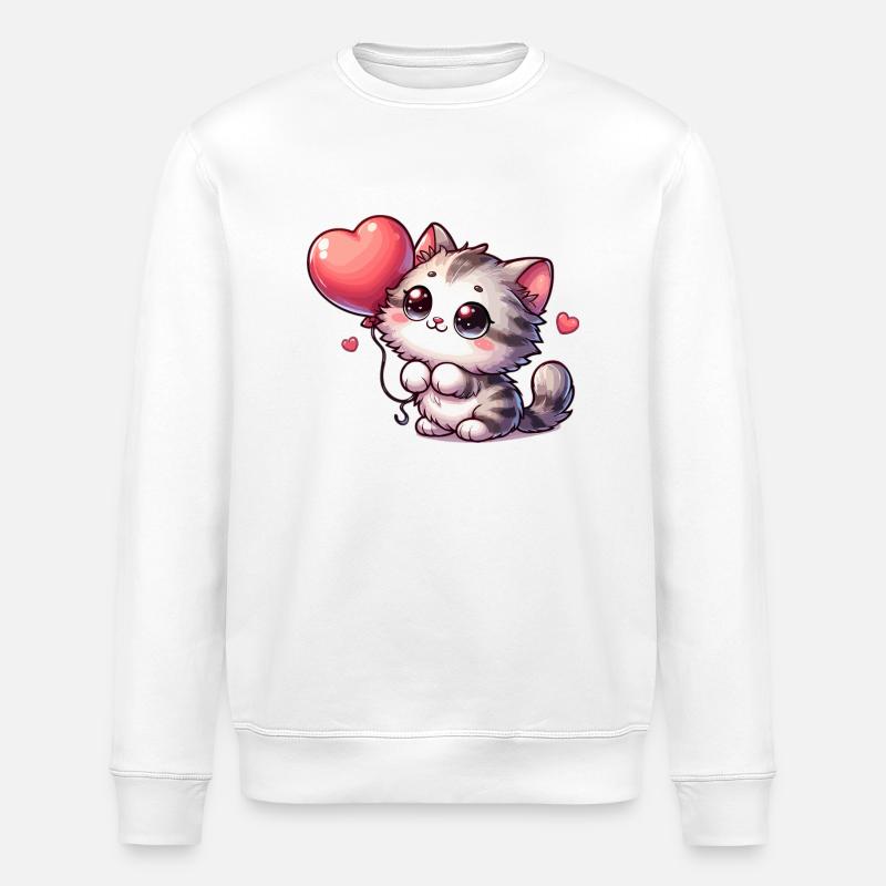 Chat Ballon Animaux - Sweat bio ROLLER Stanley/Stella Unisexe - blanc