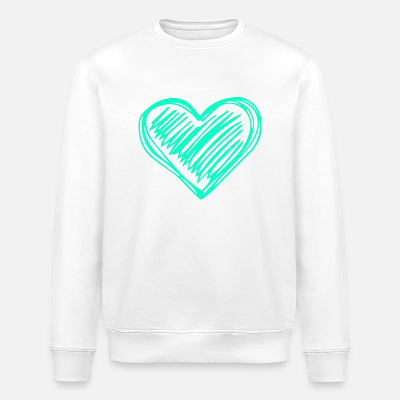 Liebe türkis - Stanley/Stella Unisex Bio-Sweatshirt ROLLER - Weiß
