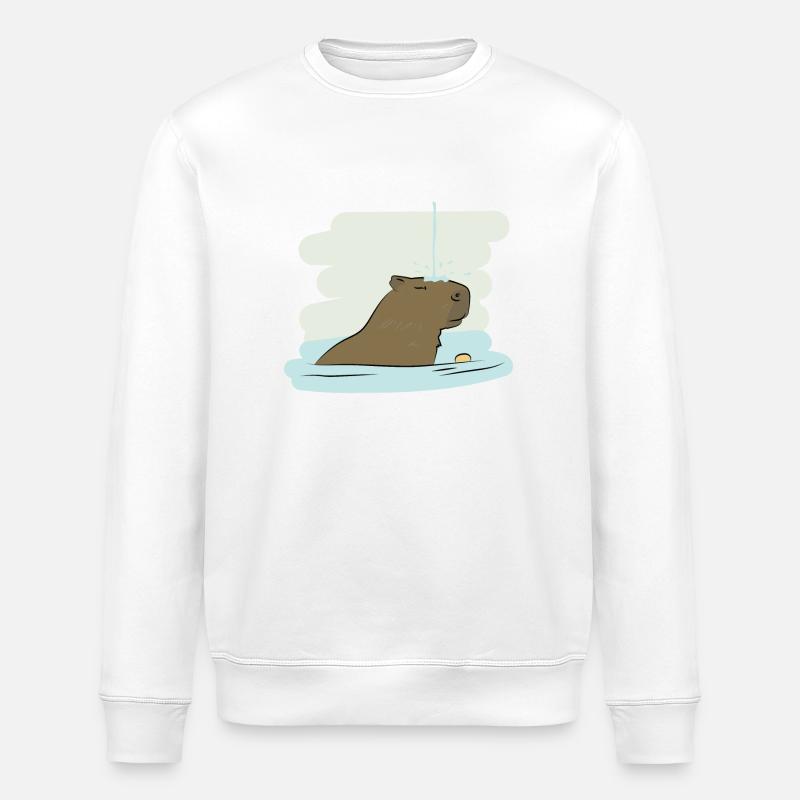 Design d’illustration « Baisers de Capybara » - Sweat bio ROLLER Stanley/Stella Unisexe - blanc