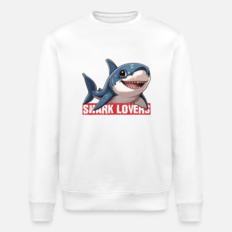 shark lovers - Stanley/Stella Unisex Bio-Sweatshirt ROLLER - Weiß
