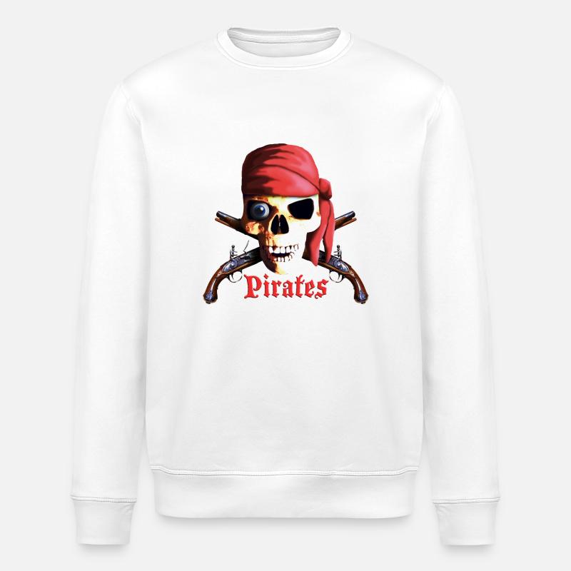 dead_pirate_guns - Stanley/Stella Unisex Bio-Sweatshirt ROLLER - Weiß