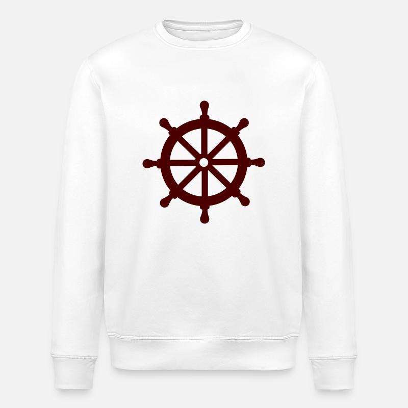 Roue de gouvernail - Bateau - Sweat bio ROLLER Stanley/Stella Unisexe - blanc